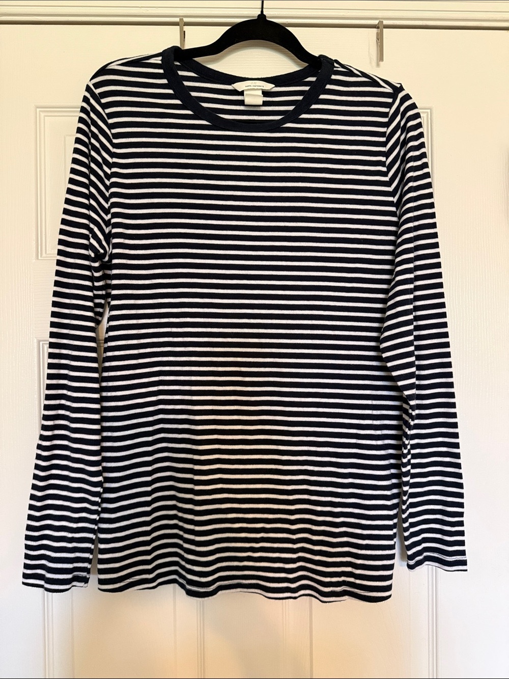 NWOT H&M Striped Long-Sleeve Crewneck Maternity Top - Black/White